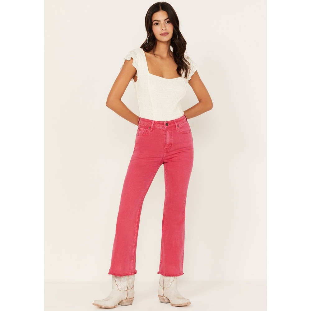 Idyllwind Kick Flare Gypsy High Rise Jeans Size 2 Special Garment Dye Pink